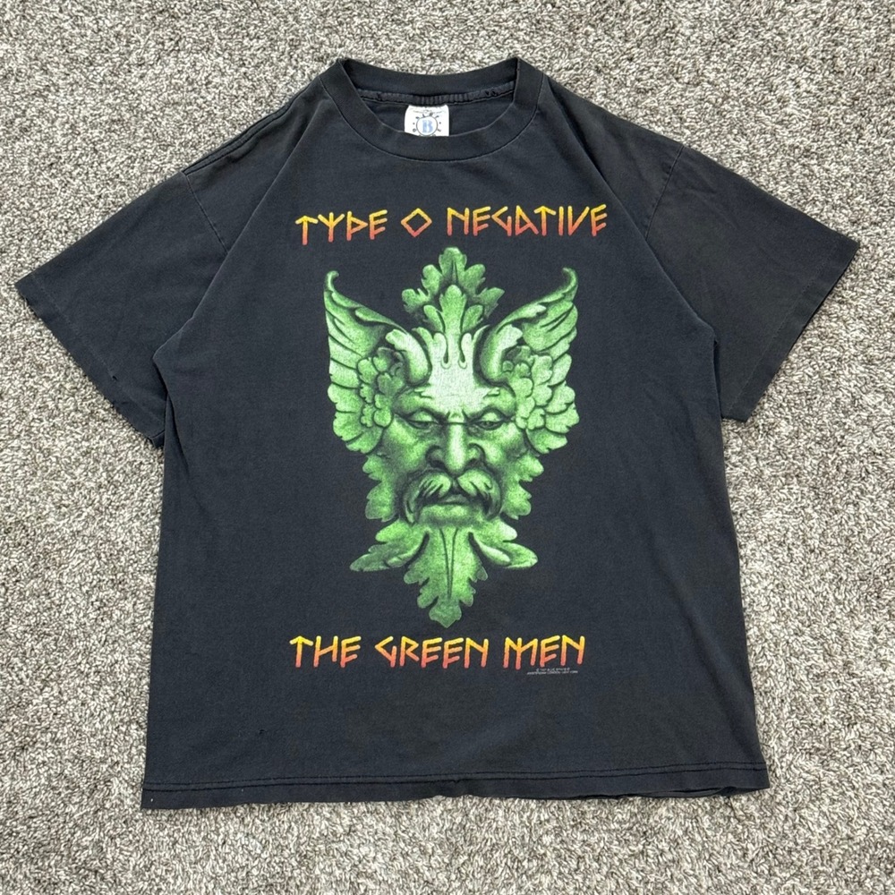Vintage Type O Negative The Green Men 1997 TShirt Blue Grape Faded Mens Large